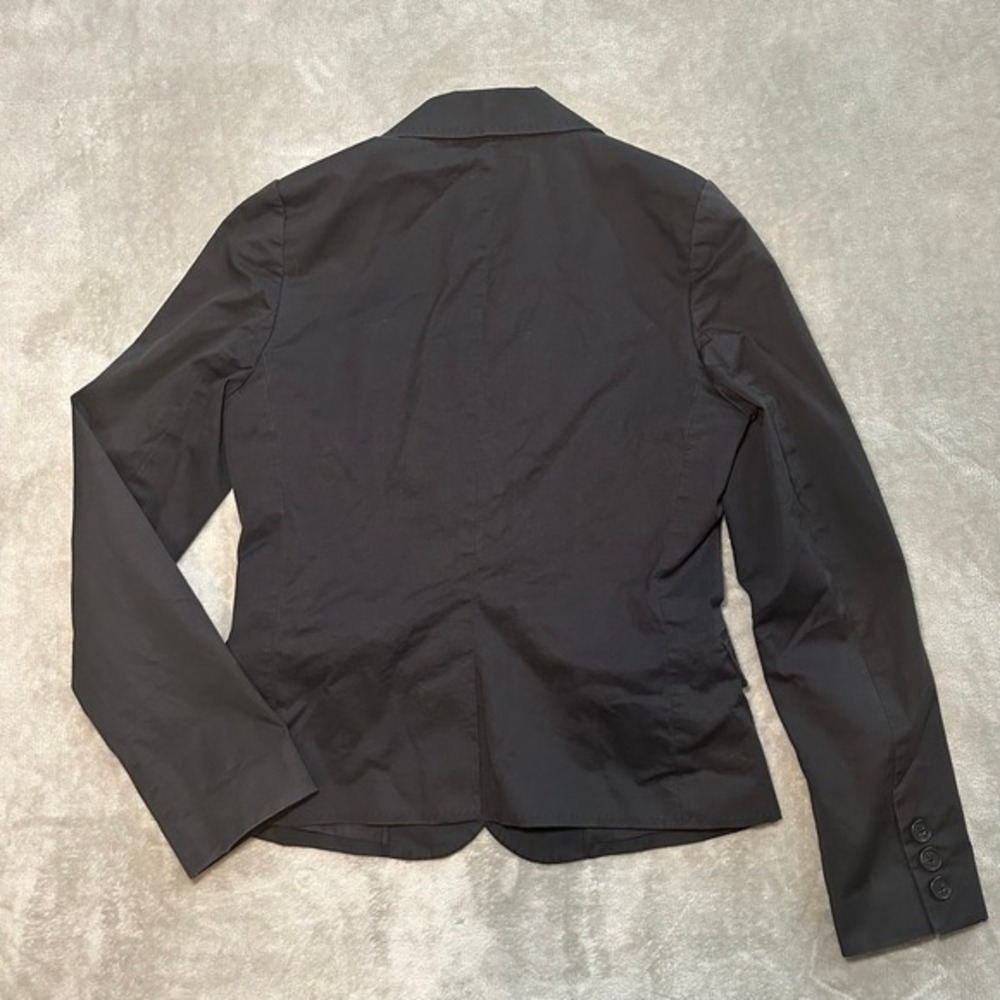 Y2K Banana Republic Blazer Womens 4 Gray Charcoal Career Office Suit Jacket Vtg - Picture 13 of 14